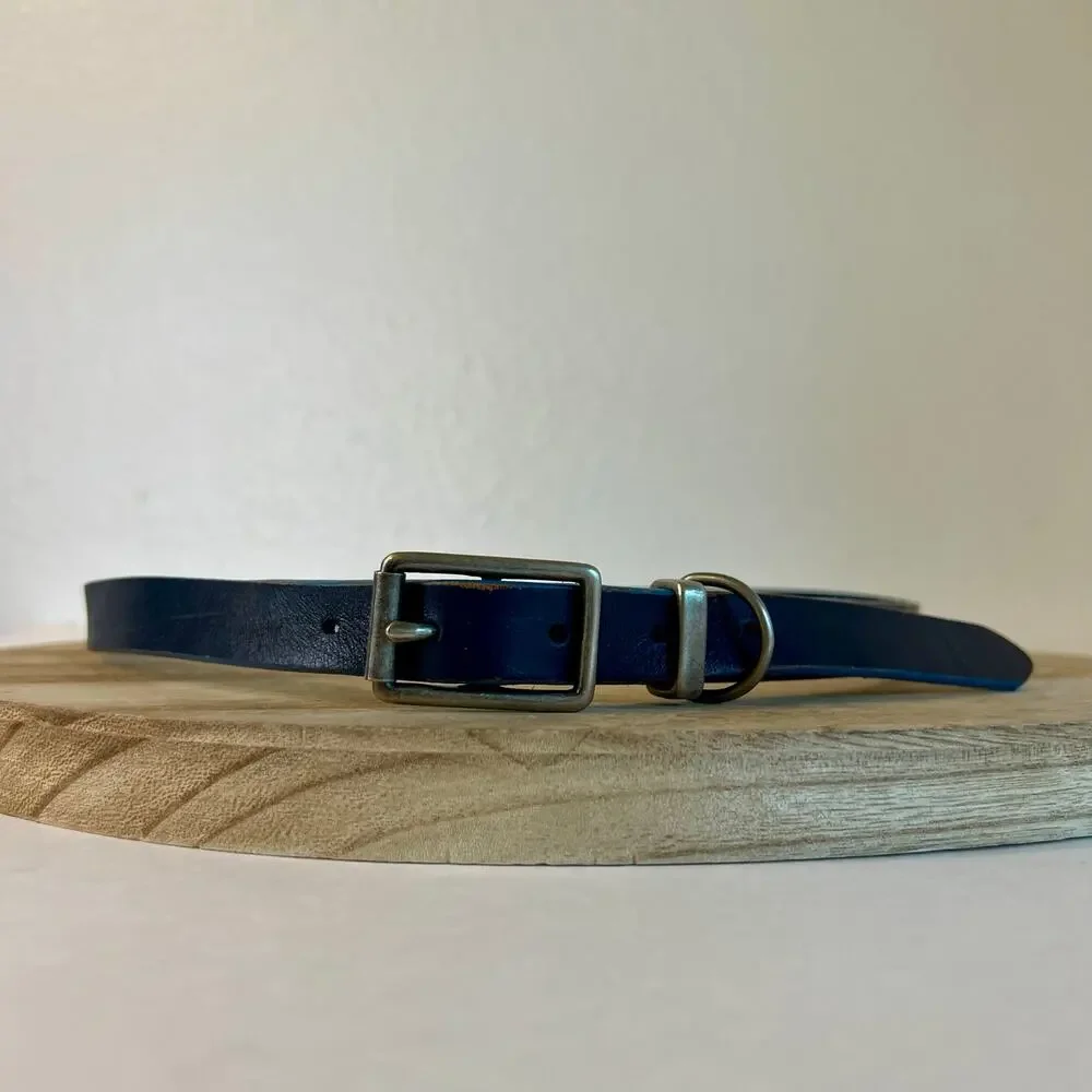 GAP Blue Genuine Leather Silver Utility Buckle Belt Size Medium
